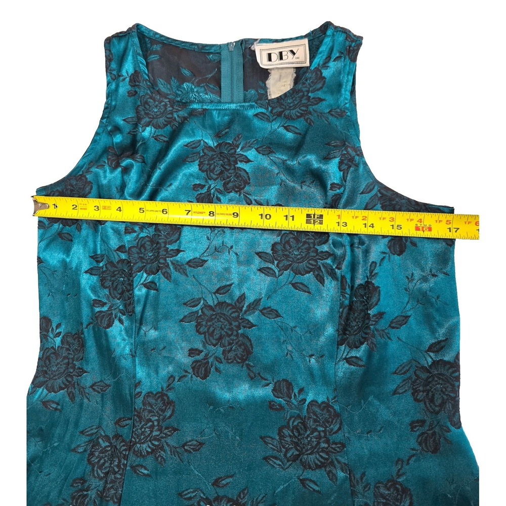 Vintage DBY Womens Floral 90s Grunge Whimsigoth Dress Size 5 Teal Romantic Y2K - Picture 12 of 15